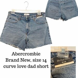Abercrombie & Fitch Light Blue Denim Dad Shorts